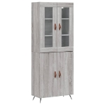 Credenza Grigio Sonoma 69,5x34x180 cm in Legno Multistrato