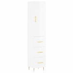Credenza 34,5x34x180 cm in Legno Multistrato Bianco Lucido