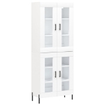 Credenza Bianca 69,5x34x180 cm in Legno Multistrato
