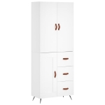 Credenza Bianca 69,5x34x180 cm in Legno Multistrato