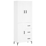 Credenza Bianca 69,5x34x180 cm in Legno Multistrato