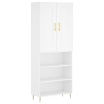Credenza Bianca 69,5x34x180 cm in Legno Multistrato