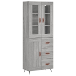 Credenza Grigio Sonoma 69,5x34x180 cm in Legno Multistrato