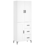 Credenza Bianca 69,5x34x180 cm in Legno Multistrato