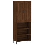 Credenza Rovere Marrone 69,5x34x180 cm in Legno Multistrato