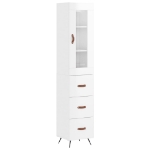 Credenza 34,5x34x180 cm in Legno Multistrato Bianco Lucido
