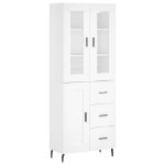 Credenza Bianca 69,5x34x180 cm in Legno Multistrato