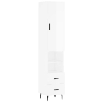 Credenza 34,5x34x180 cm in Legno Multistrato Bianco Lucido