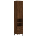 Credenza Rovere Marrone 34,5x34x180 cm in Legno Multistrato
