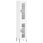 Credenza 34,5x34x180 cm in Legno Multistrato Bianco Lucido