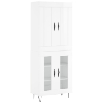 Credenza Bianco Lucido 69,5x34x180 cm in Legno Multistrato