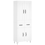 Credenza Bianca 69,5x34x180 cm in Legno Multistrato
