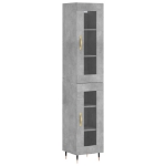 Credenza Grigio Cemento 34,5x34x180 cm in Legno Multistrato