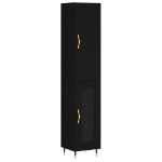 Credenza Nera 34,5x34x180 cm in Legno Multistrato