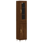 Credenza Rovere Marrone 34,5x34x180 cm in Legno Multistrato