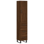 Credenza Rovere Marrone 34,5x34x180 cm in Legno Multistrato
