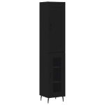 Credenza Nera 34,5x34x180 cm in Legno Multistrato