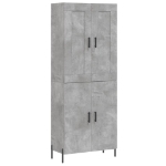 Credenza Grigio Cemento 69,5x34x180 cm in Legno Multistrato