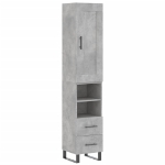 Credenza Grigio Cemento 34,5x34x180 cm in Legno Multistrato