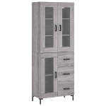 Credenza Grigio Sonoma 69,5x34x180 cm in Legno Multistrato