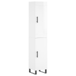 Credenza 34,5x34x180 cm in Legno Multistrato Bianco Lucido