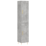 Credenza Grigio Cemento 34,5x34x180 cm in Legno Multistrato