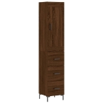 Credenza Rovere Marrone 34,5x34x180 cm in Legno Multistrato