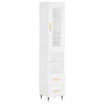 Credenza Bianca 34,5x34x180 cm in Legno Multistrato