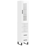 Credenza 34,5x34x180 cm in Legno Multistrato Bianco Lucido