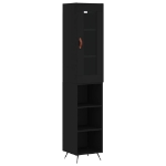 Credenza Nera 34,5x34x180 cm in Legno Multistrato