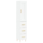 Credenza Bianca 34,5x34x180 cm in Legno Multistrato