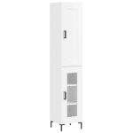 Credenza 34,5x34x180 cm in Legno Multistrato Bianco Lucido