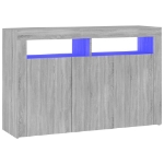 Credenza con Luci LED Grigio Sonoma 115,5x30x75 cm