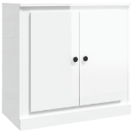 Credenza Bianco Lucido 70x35,5x67,5 cm in Legno Multistrato