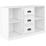 Credenza Bianco Lucido 104,5x35,5x67,5 cm in Legno Multistrato