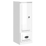 Credenza Bianco Lucido 36x35,5x103,5 cm in Legno Multistrato