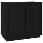 Credenza Nera 80x34x75 cm in Legno Multistrato