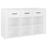 Credenza Bianco Lucido 100x30x59,5 cm in Legno Multistrato