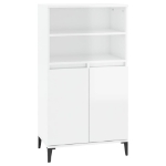 Credenza Bianco Lucido 60x36x110 cm in Legno Multistrato