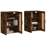 Armadietti a Parete 2 pz Rovere Fumo in Legno Multistrato