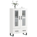 Credenza Bianco Lucido 69,5x31x115 cm in Legno Multistrato