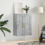 Mobile a Parete Grigio Cemento 69,5x34x90 cm Legno Multistrato