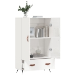 Credenza Bianco Lucido 69,5x31x115 cm in Legno Multistrato
