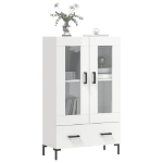 Credenza Bianco Lucido 69,5x31x115 cm in Legno Multistrato