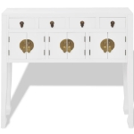 Credenza in Stile Cinese in Legno Massello Bianca