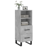 Credenza Grigio Cemento 34,5x34x90 cm in Legno Multistrato