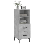 Credenza Grigio Cemento 34,5x34x90 cm in Legno Multistrato