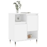 Credenza Bianco Lucido 60x35x70 cm in Legno Multistrato