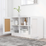 Credenza Bianco Lucido 120x30,5x70 cm in Truciolato