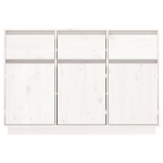 Credenza Bianca 110x34x75 cm in Legno Massello di Pino